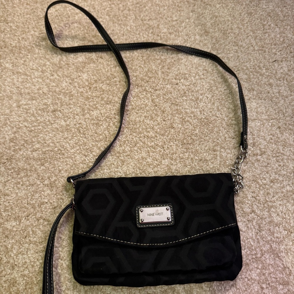Nine West Geometric Black Crossbody Bag